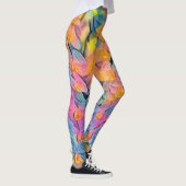 Leggings Peinture à l'aquarelle de fleurs d'orchidées multi (Droite)