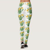 Leggings Peinture à l'aquarelle florale jaune (Dos)
