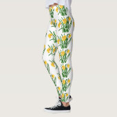 Leggings Peinture à l'aquarelle florale jaune (Gauche)