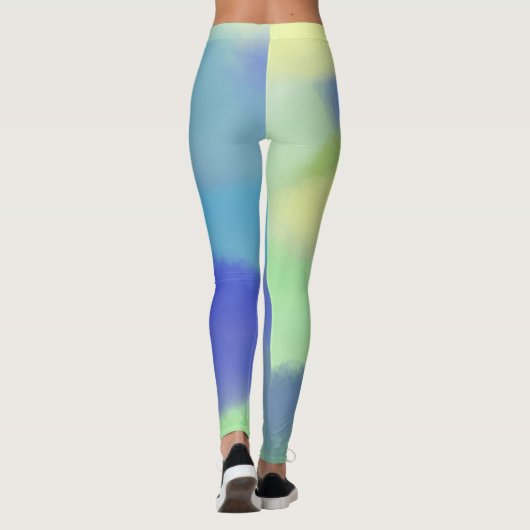 Leggings peinture abstraite à l'aquarelle (Dos)