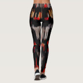 Leggings Peinture Abstraite blanche noire rouge (Dos)