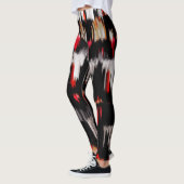 Leggings Peinture Abstraite blanche noire rouge (Gauche)