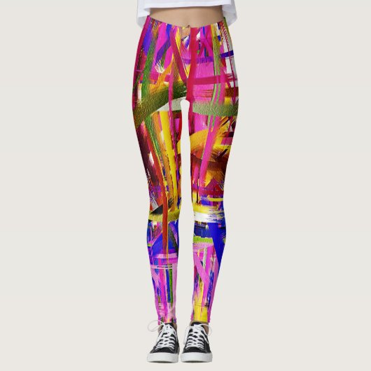 Leggings Peinture Abstraite colorée #15 (Devant)