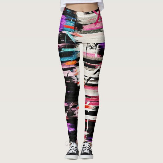 Leggings Peinture Abstraite colorée #9 (Devant)