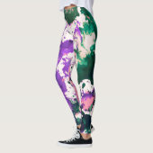 Leggings Peinture Abstraite couleur vert et pourpre (Gauche)