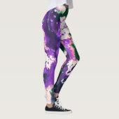 Leggings Peinture Abstraite couleur vert et pourpre (Droite)