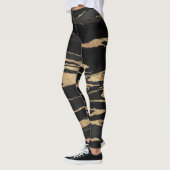 Leggings Peinture Abstraite en marbre noir or (Gauche)