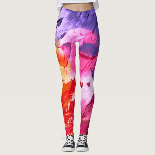 Leggings Peinture Abstraite moderne colorée (Devant)