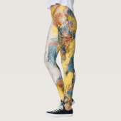 Leggings Peinture Abstraite moderne Jaune Turquoise Or Blan (Gauche)