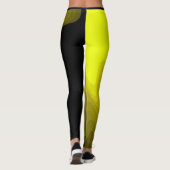 Leggings Peinture abstraite noire et jaune (Dos)