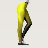Leggings Peinture abstraite noire et jaune (Droite)