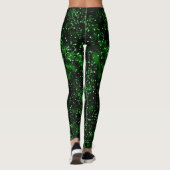 Leggings Peinture Abstraite noire et verte (Dos)
