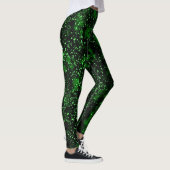 Leggings Peinture Abstraite noire et verte (Droite)