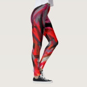 Leggings Peinture Abstraite rouge noir #3 (Droite)