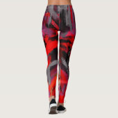 Leggings Peinture Abstraite rouge noir #3 (Dos)