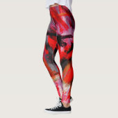 Leggings Peinture Abstraite rouge noir #3 (Gauche)