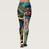 Leggings Peinture aquatique abstraite moderne de la "moitié (Dos)