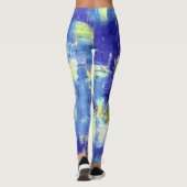 Leggings Peinture bleu jaune (Dos)
