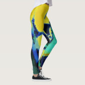Leggings Peinture bleu turquoise jaune (Droite)