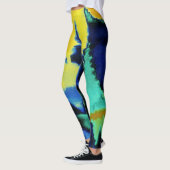 Leggings Peinture bleu turquoise jaune (Gauche)