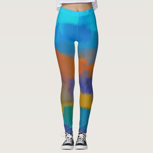 Leggings Peinture colorée Plaque #30 (Devant)