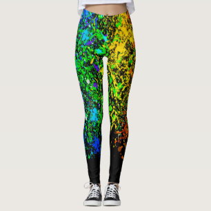 Leggings Peinture couleur arc-en-ciel éclaboussure goutte m