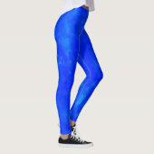 Leggings Peinture d'aquarelle bleu océan (Droite)