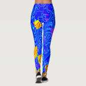 Leggings Peinture d'art Abstrait bleu moderne (Dos)