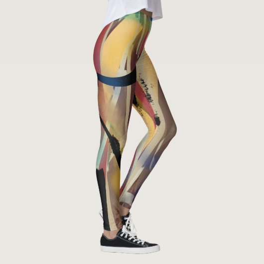 Leggings Peinture d'art Abstraite, Jambes mignonnes des fem (Droite)