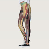 Leggings Peinture d'art Abstraite, Jambes mignonnes des fem (Gauche)