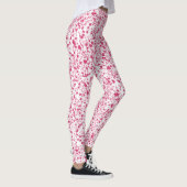 Leggings Peinture de coeur rose chaud, Abstrait (Droite)