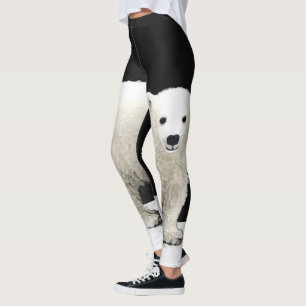 Leggings Peinture de CUB d'ours blanc - art original de