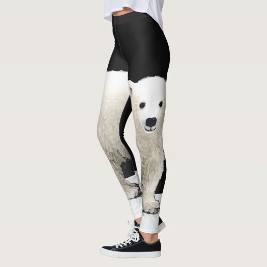 Leggings Peinture de CUB d'ours blanc - art original de (Gauche)