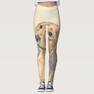 Leggings Peinture de Dachshund (Longhaïs) - Art original d