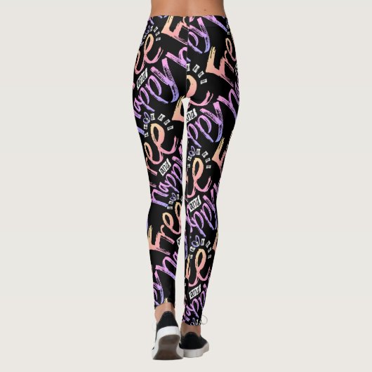 Leggings Peinture de Doodle moderne Gratuite Et Joyeuse Rai (Dos)