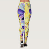 Leggings Peinture de fleurs de delphinium (Dos)