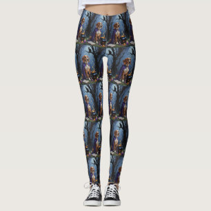 Leggings Peinture de Halloween fantaisiste de l'Afghan Houn
