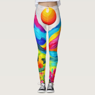 Leggings Peinture de la majesté de la montagne rêveuse 