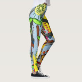 Leggings Peinture de 'MidCentury Mod Abstrait Garden Bee' s (Droite)