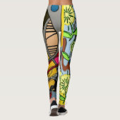 Leggings Peinture de 'MidCentury Mod Abstrait Garden Bee' s (Dos)