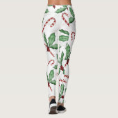 Leggings Peinture de Sucre de canne aux baies rouges Feuill (Dos)