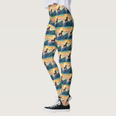 Leggings Peinture de surf à la plage de teckel (Gauche)