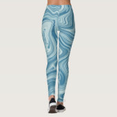 Leggings Peinture d'eau mystique couleur bleue (Dos)