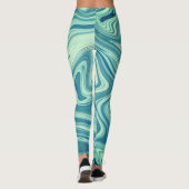 Leggings Peinture d'eau mystique couleur bleue (Dos)