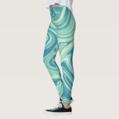 Leggings Peinture d'eau mystique couleur bleue (Gauche)