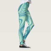 Leggings Peinture d'eau mystique couleur bleue (Droite)
