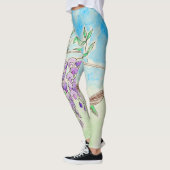 Leggings Peinture des colibris et des bactéries (Gauche)