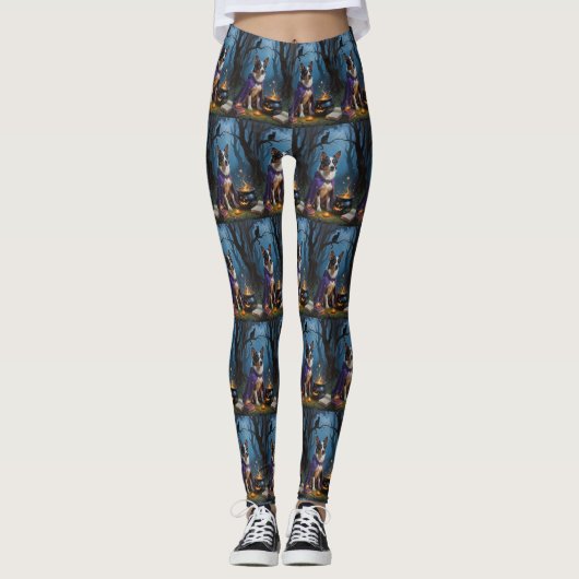 Leggings Peinture d'Halloween capricieuse australienne (Devant)