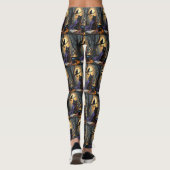 Leggings Peinture d'Halloween en chats noirs (Dos)