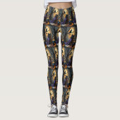 Leggings Peinture d'Halloween en chats noirs (Devant)